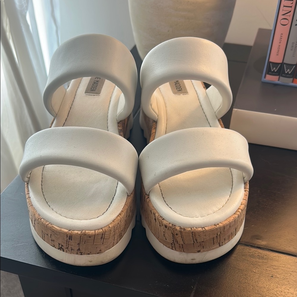 Steve Madden White Platform Shoes with Chunky Sole